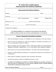 St. Edward`s Confirmation Información del Padrino/Madrina