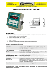 Indicador de peso IDS-440 - Especificaciones Técnicas