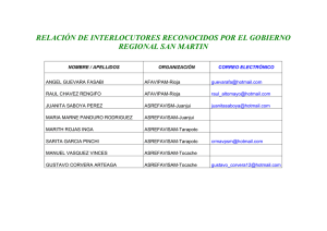Relacion de Interlocutores - Gobierno Regional de San Martín