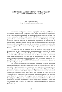 Mínguez de San Fernando y su traducción de la "Encyclopédie
