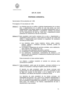 LEY N° 13.512 PROPIEDAD HORIZONTAL Sancionada el 30 de