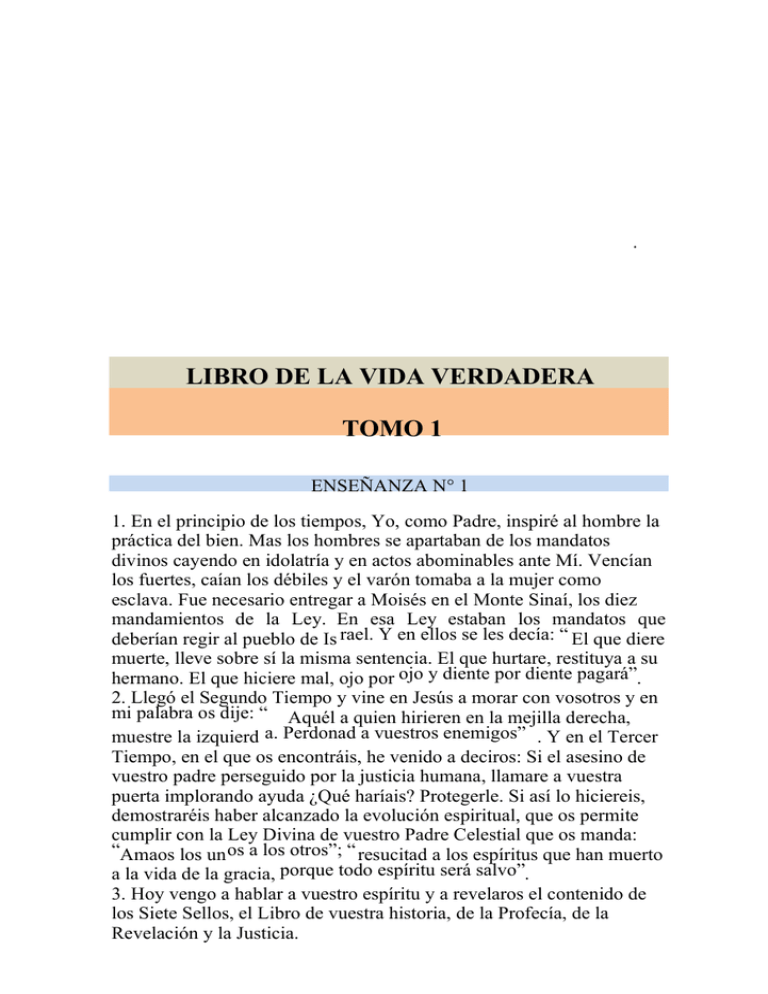 libro de la vida verdadera tomo 1 libro de la vida verdadera tomo 1