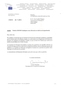 solicitud y contestacion del Parlamento Europeo