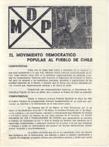 .EL MOVIMIENTO DEMOCRATICO POPULAR AL PUEBLO DE CHILE