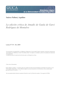 La edición crítica de Amadís de Gaula de Garci Rodríguez de