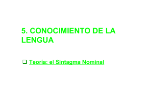 5 1 CONOCIMIENTO DE LA LENGUA EL SINTAGMA NOMINAL
