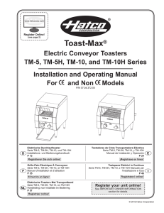 Toast-Max® Electric Conveyor Toasters TM-5, TM-5H, TM