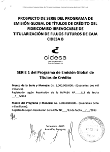 PROSPECTO DE SERIE DEL PROGRAMA DE EMISIÓN GLOBAL