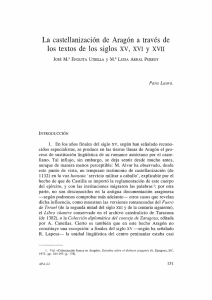 La castellanizaci&oacute;n de Arag&oacute;n a trav&eacute;s de los textos de los siglos