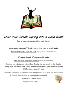 Over Your Break…Spring into a Good Book!
