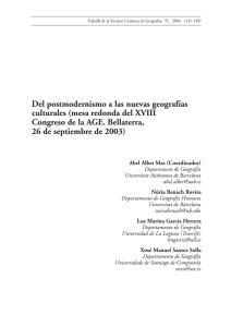 Del postmodernismo a las nuevas geograf&iacute;as culturales