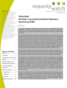 Policy Brief Amnistía: ¿Ley de Reconciliación Nacional o Decreto