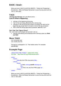 BASIC html> TAGS More TAGS Example Page
