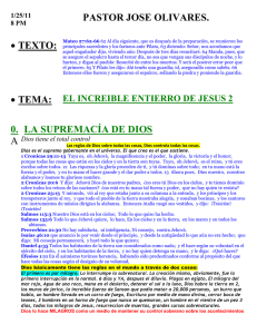 • TEXTO: PASTOR JOSE OLIVARES. 0. LA SUPREMACÍA DE DIOS
