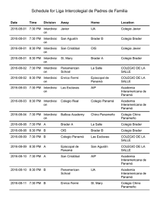 Schedule for Liga Intercolegial de Padres de