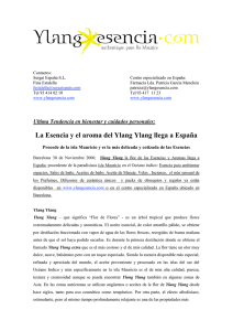 La Esencia y el aroma del Ylang Ylang llega a España