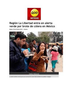 Región La Libertad entra en alerta verde por brote de cólera en