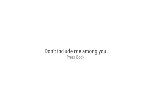 Don`t include me among you - No me contéis entre vosotros