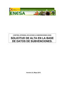 SOLICITUD DE ALTA EN LA BASE DE DATOS DE SUBVENCIONES.