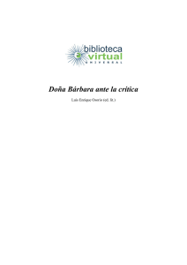 Doña Bárbara ante la crítica - Biblioteca Virtual Universal