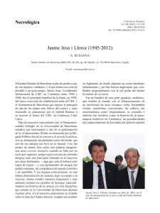 Jaume Josa i Llorca (1945-2012) - Collectanea Botanica