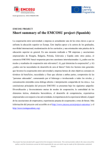 Short summary of the EMCOSU project (Spanish)