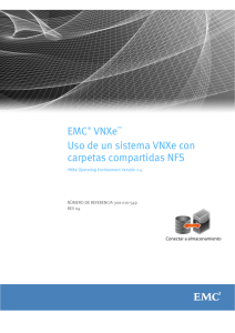 Uso de un sistema VNXe con carpetas compartidas NFS en VNXe