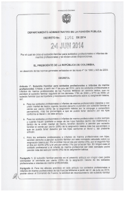 Page 1 REPUBLICA DE COLOMBIA Por el cual se crea el subsidio