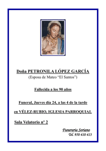 Doña PETRONILA LÓPEZ GARCÍA - Ayuntamiento de Vélez Rubio