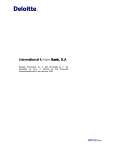 International Union Bank, S