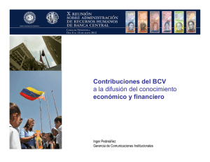 Contribuciones del BCV a la difusión del conocimiento económico y