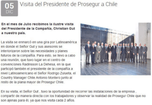 Visita del Presidente de Prosegur a Chile