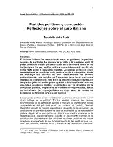 Partidos políticos y corrupción Reflexiones sobre