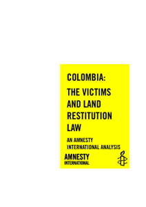 colombia: the victims and land restitution law
