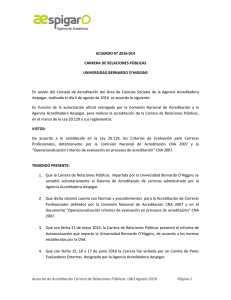 ACUERDO N° 2016-014 CARRERA DE RELACIONES PÚBLICAS