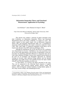 Information Integration Theory and Functional Measurement