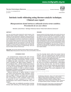 Intrinsic tooth whitening using thermo-catalytic