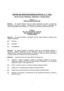 CENTRO DE INVESTIGACIONES EN ÓPTICA, A. C. (CIO)