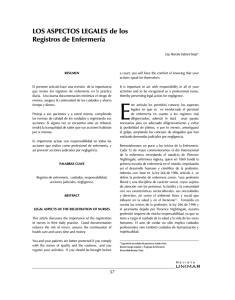 unimar LOS ASPECTOS LEGALES de los Registros de Enfermería