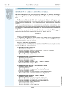 DECRETO 108/2015, de 7 de julio, del Gobierno de Aragón, por el