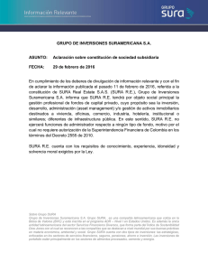 GRUPO DE INVERSIONES SURAMERICANA S.A. ASUNTO