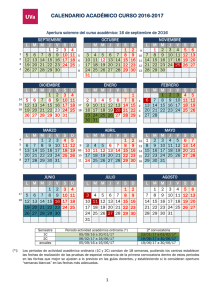 Calendario Académico 2016/2017