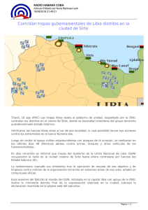 Controlan tropas gubernamentales de Libia distritos en la ciudad de