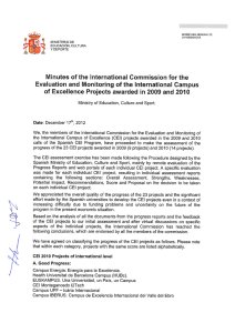 Minutes of the International Commission for the Evaluation and