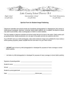 Opt-Out Form for Student Image Publishing Classroom activities and