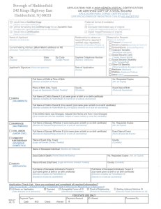 Page 1 Borough of Haddonfield APPLICATION FOR A NON