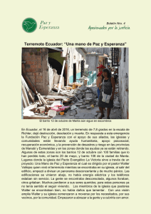 Terremoto Ecuador: “Una mano de Paz y Esperanza”