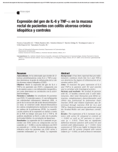 Expresión del gen de IL-6 y TNF-α en la mucosa rectal de pacientes