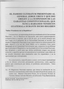 El famoso ultimátum presentado al General Jorge Ubico y que dio