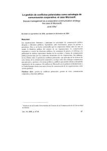 La gestión de conflictos potenciales como estrategia de